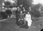 1921, June....Frederick Fortmann, (age 52) Louisa Smith Fortman (age 50) and standing, Fred, (age 26) Edmund, (age 20) Lawrence, (age 25) seated Albert Joseph (age 16) on south lawn of 6836 N. Ridge, Chicago