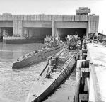 U-IX U-Boat next to dock